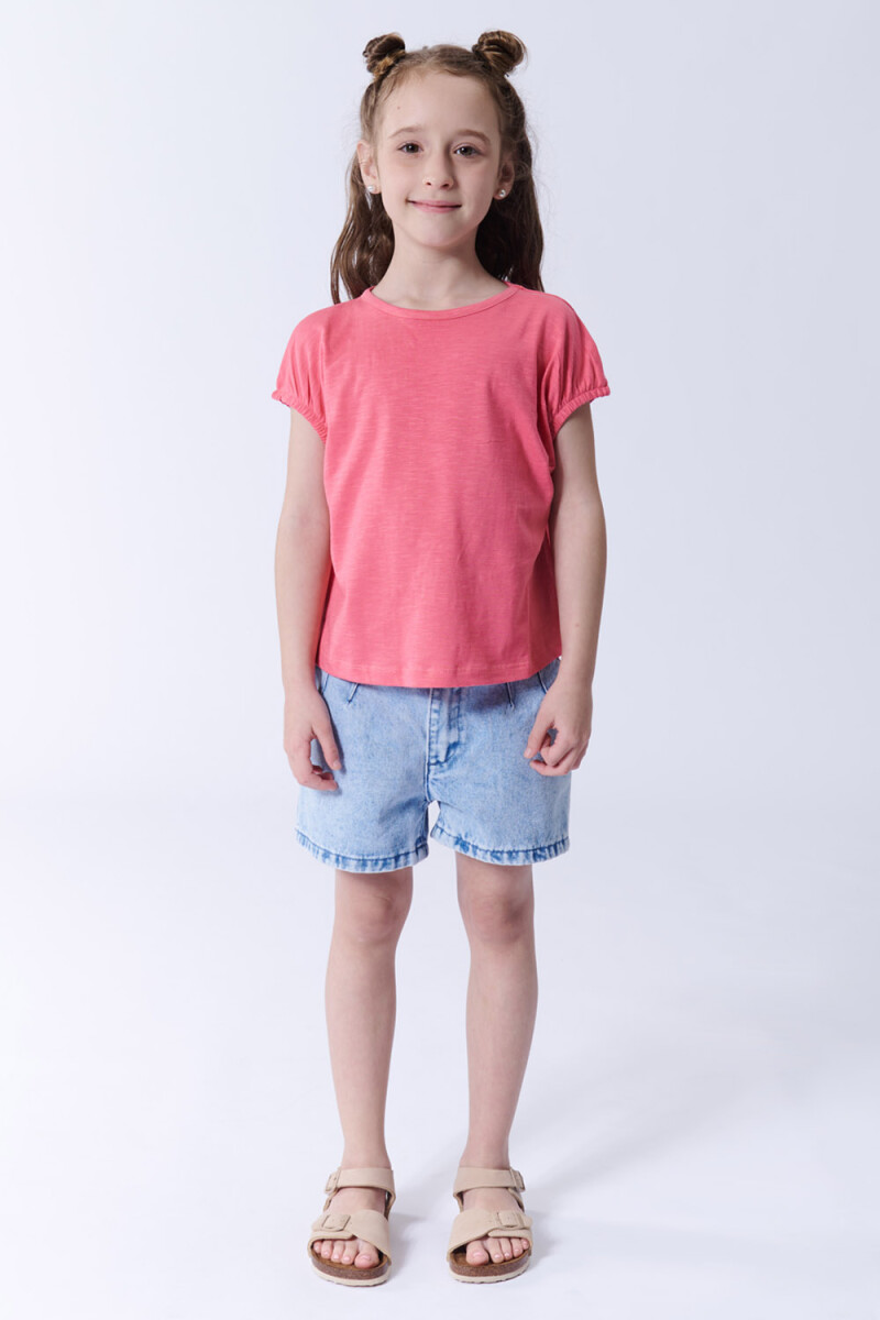 Remera crop Coral
