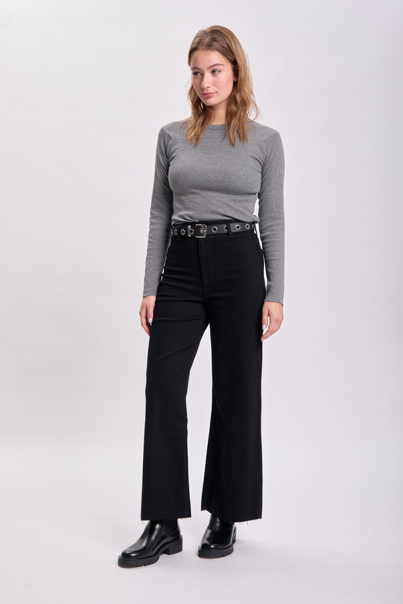 Pantalón jean ancho - Negro 