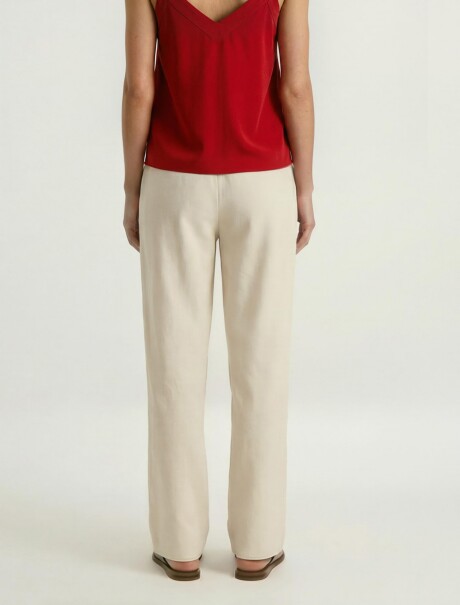 PANTALÓN RECTO PARA MUJER BEIGE
