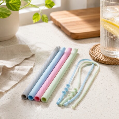 Set 4 Sorbitos silicona con limpiador TRANSPARENTE