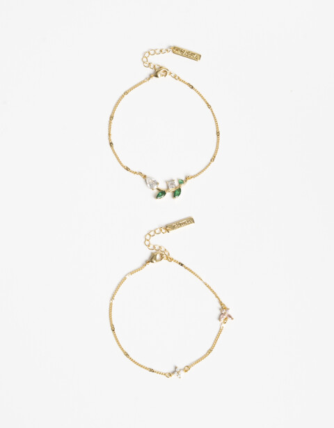 Pulseras Flexibles Sets Cubic zirconia Set De Pulseras Flexibles Con Cubic Zirconia - Dorado