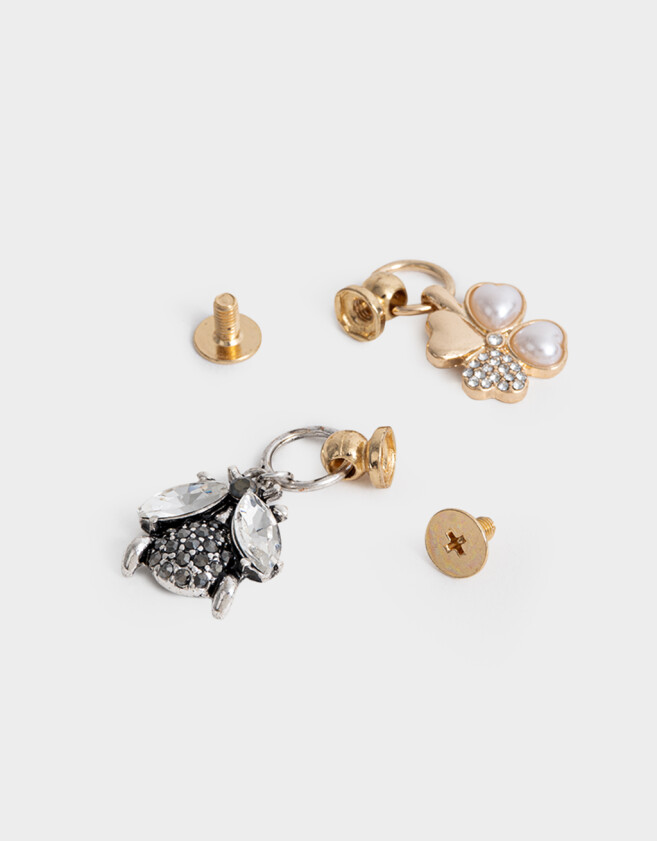 Prendedor Con strass Set De Prendedores Trébol Y Abeja - Combinacion Bicolor