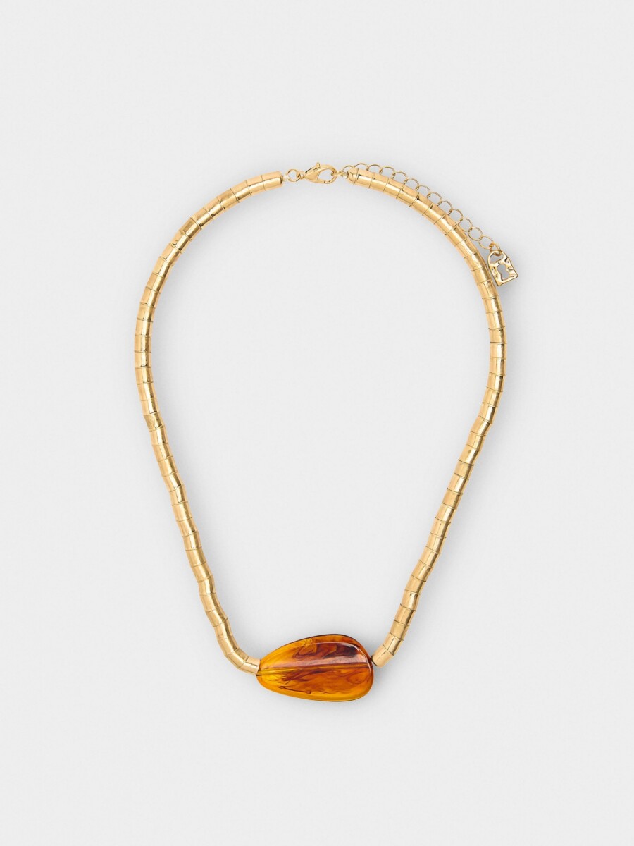 Collar Cadena De Serpiente Con Colgante marron