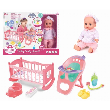 Muñeca Bebote B11095 con Sonido Silla y Cuna 001