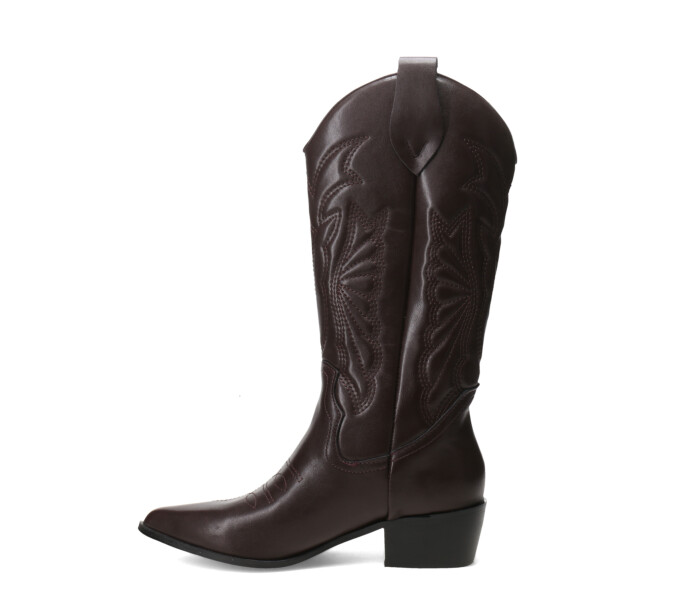 Botas de Mujer Miss Carol EDNA tejana con diseño en la caña Bordó