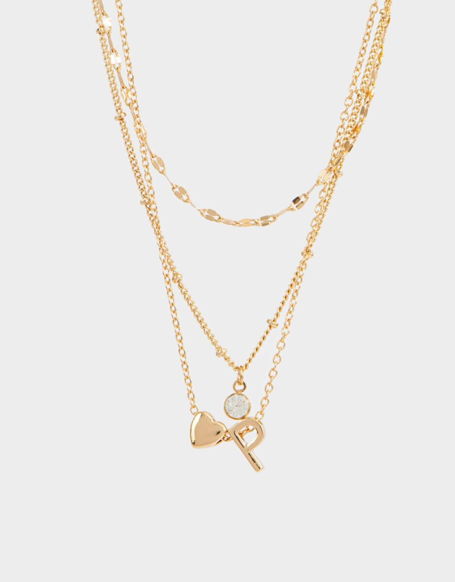 Collar Corto De Inicial ''e'' - Dorado 