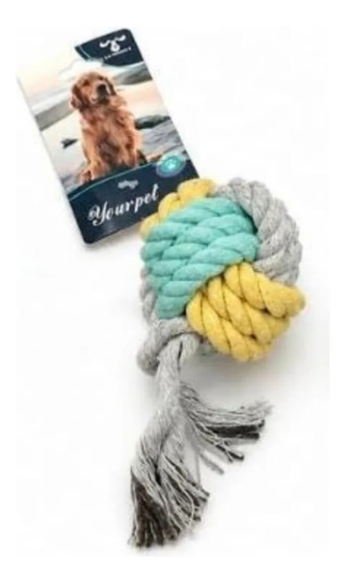 Juguete Para Perro Bola Con Flecos - AMARILLO 