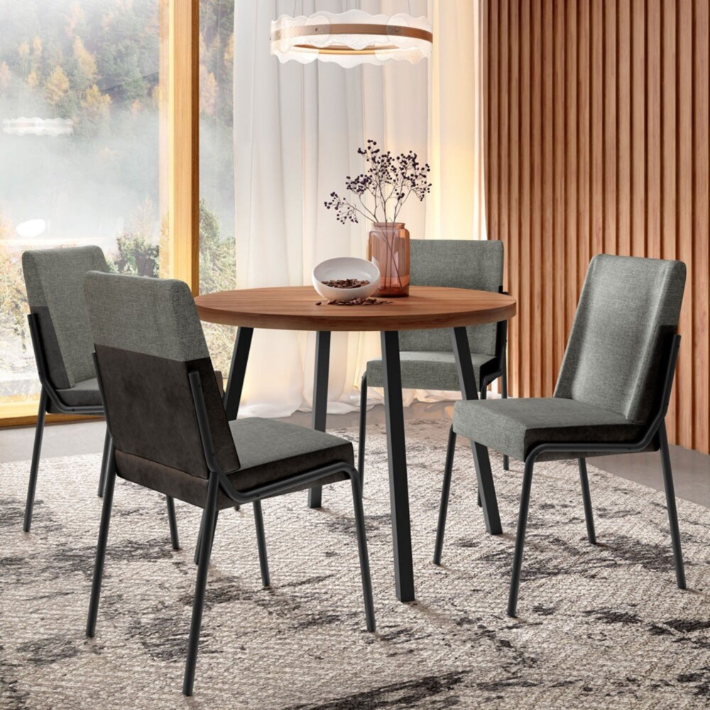 Juego de Comedor Stellar Hug Redonda 4 sillas Rose Negro