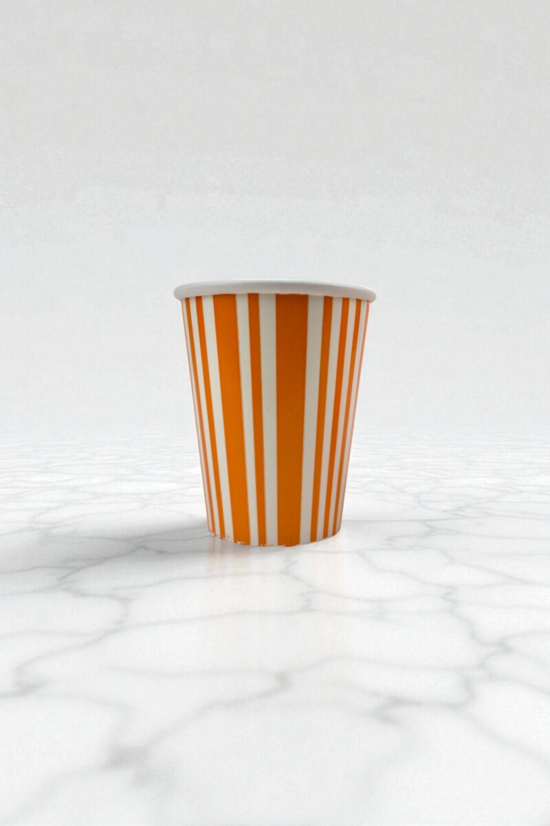 Vaso polipapel 8 oz - NARANJA LINES 