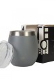 MATE TERRANO ACERO C/ TAPA 130ML GRIS