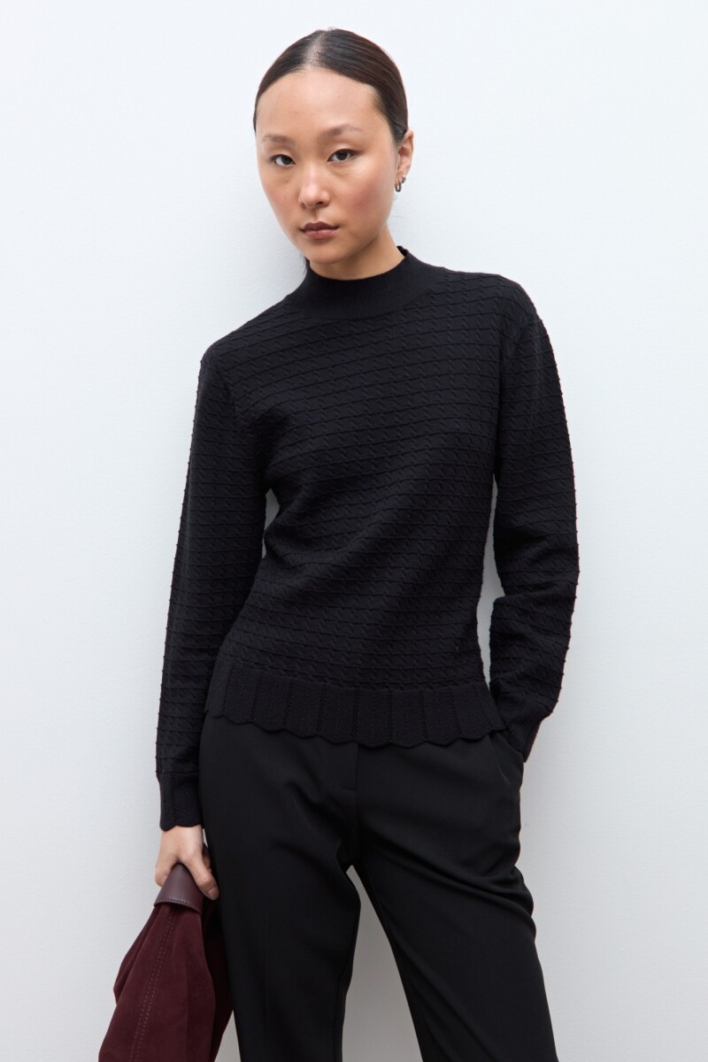 Media polera estructuras negro