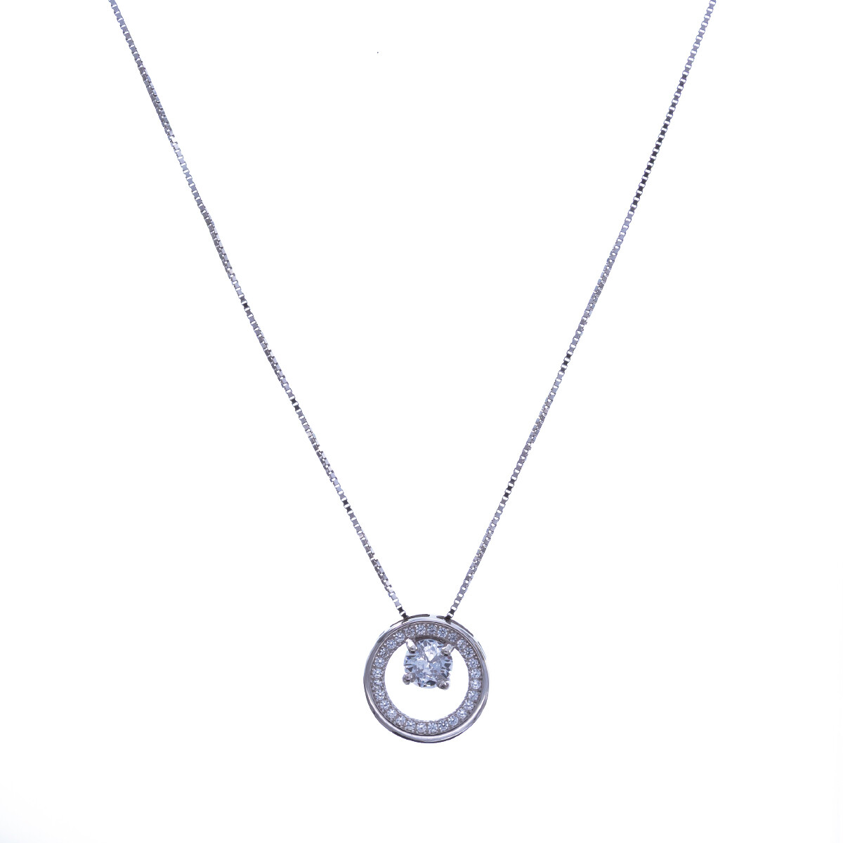 Cadena y dije de Plata 925 rodinada y circonias 