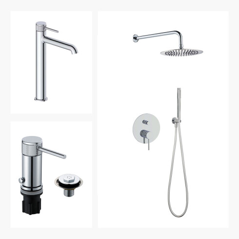Griferia De Lavatorio Alto, Griferia De Bidet Y De Ducha Embutida Aqualia 000