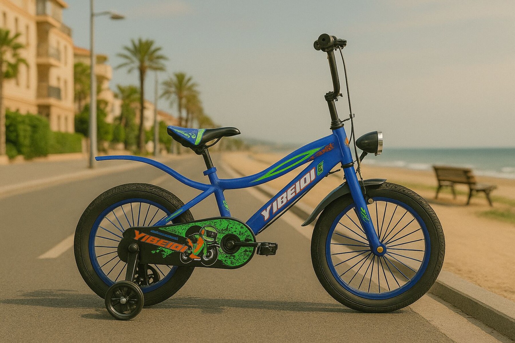 Bicicleta Fly Rodado 16 Rueditas Timbre Y Luz - Azul 