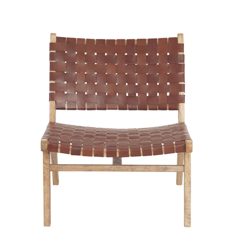 BUTACA CUERO-Y-MADERA MARRON KAIA