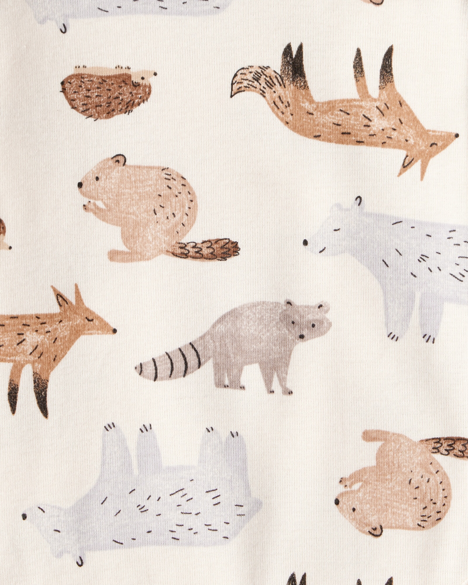 Set tres piezas de algodón, pantalón y dos bodies, diseño zorro Sin color