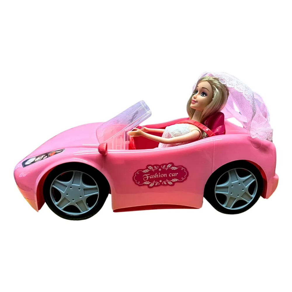 Auto Deportivo Descapotable Con Muñeca Novia Auto Deportivo Descapotable Con Muñeca Novia