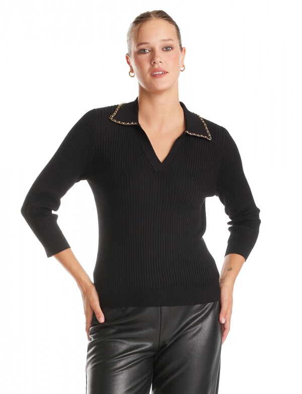 Buzo Tejido Cadena NEGRO