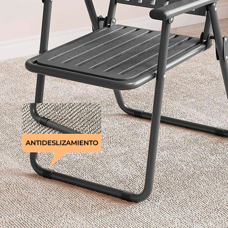 Set X4 Silla Plegable Metal Jardín Patio Exterior Negro