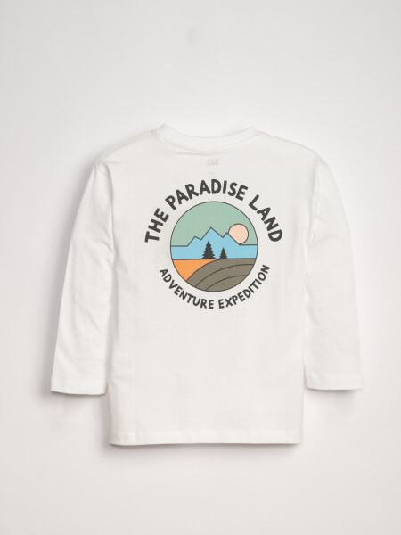 REMERA Manga larga ESTAMPA Paradise Blanca