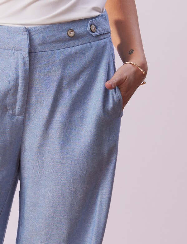 Pantalon Lino Wide Leg CELESTE