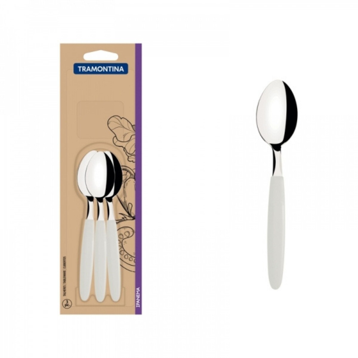 Cucharas de té Ipanema blanco x3 | Tramontina 23367/380 