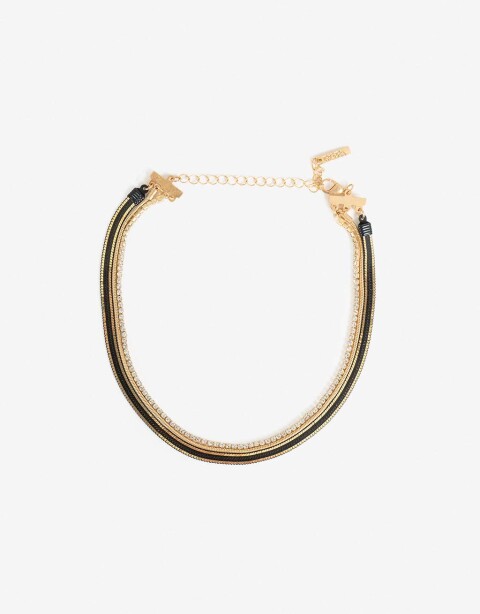 Collares Cortos Color Collares Cortos Black - Dorado