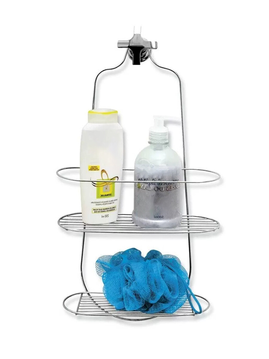 ORGANIZADOR DE BAÑO 2 NIVELES - PLATEADO 
