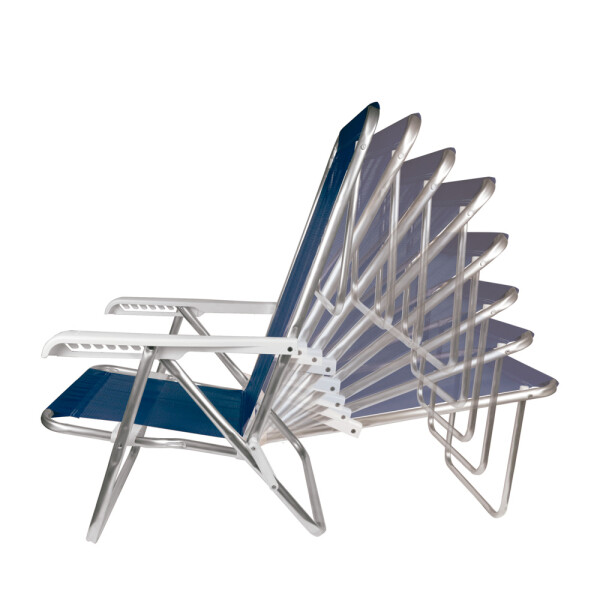 SILLA RECLINABLE 8 POSICIONES ALUMINIO SANNET AZUL MARINO AZUL