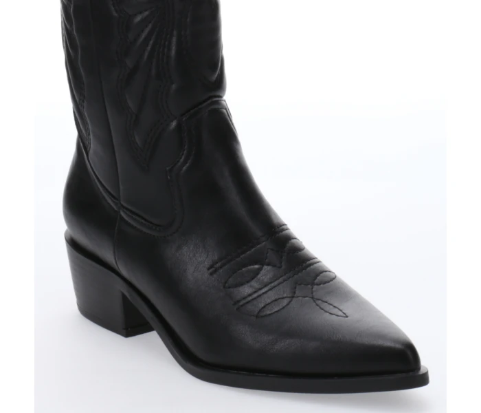 Bota EDNA tejana con diseño en la caña Black