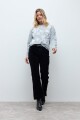 Sweater bordado floral gris melange