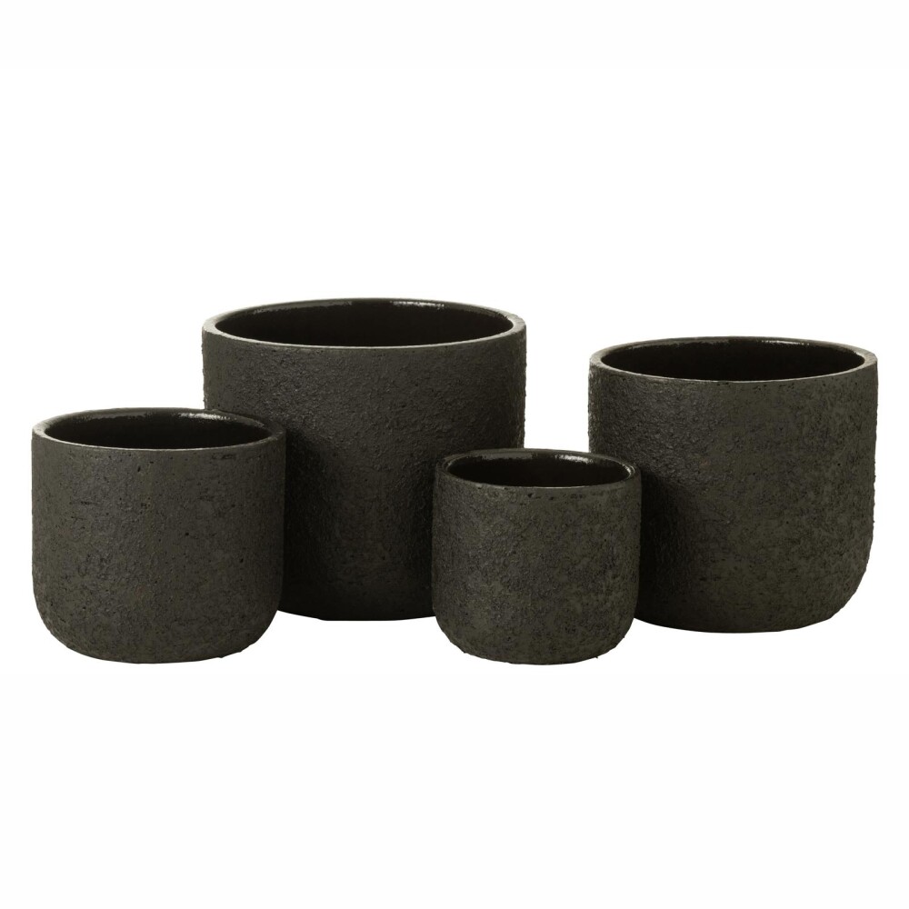 MACETA CERAMICA NEGRO RUSTIC