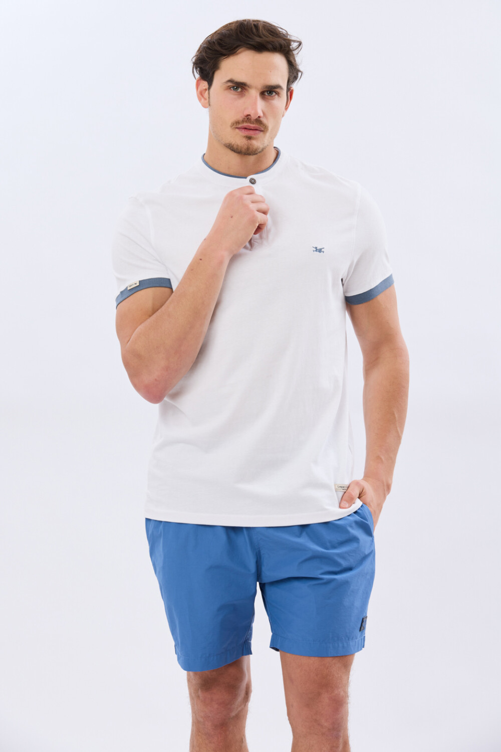 SHORT DE BAÑO LISO Celeste