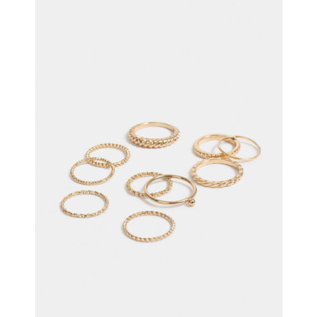 Set De Anillos Dorado