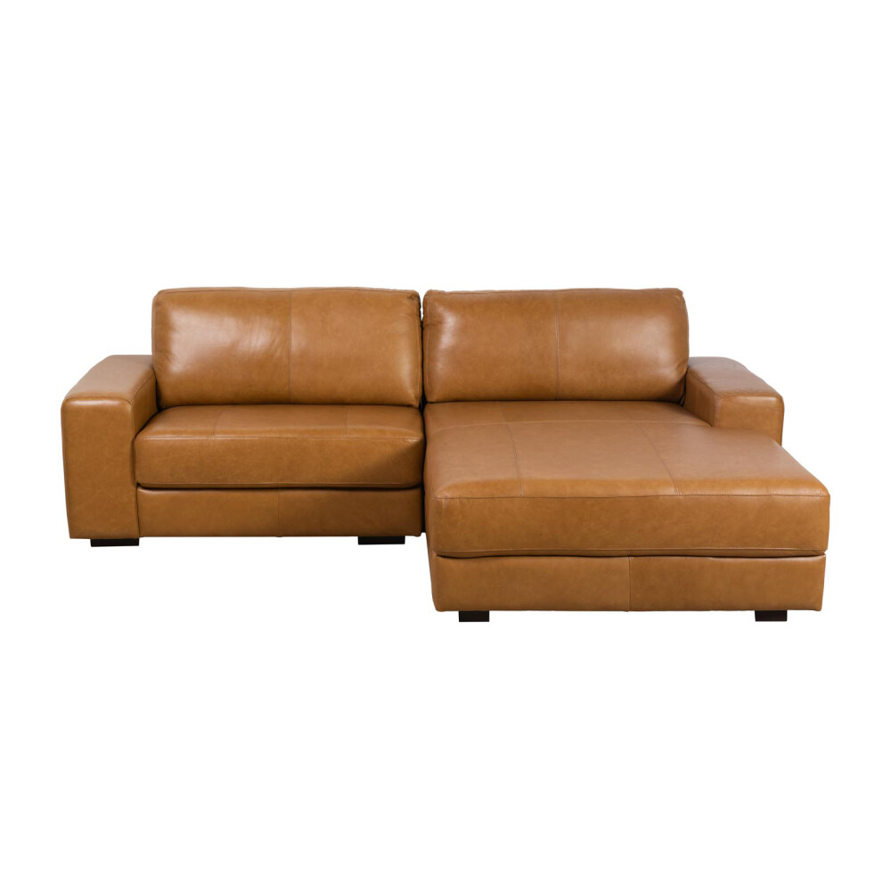 SOFÁ C/CHAISE MÁS DE 4 CUERPOS CUERO-100-NATURAL MARRON PARIS CAMEL