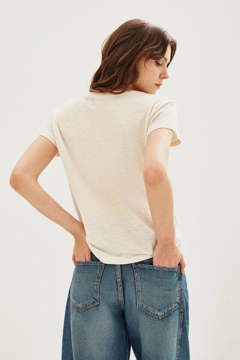 Remera Mix Feather Crudo