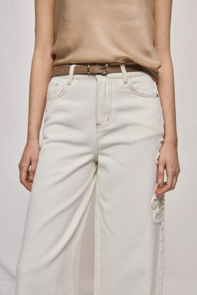 PANTALÓN FLORALA Blanco
