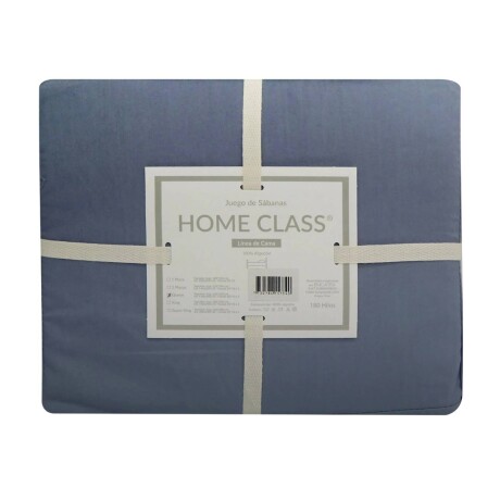 Juego de Sábanas 1 Plaza Home Class Lisas 180 Hilos 100% Algodón Azul Piedra