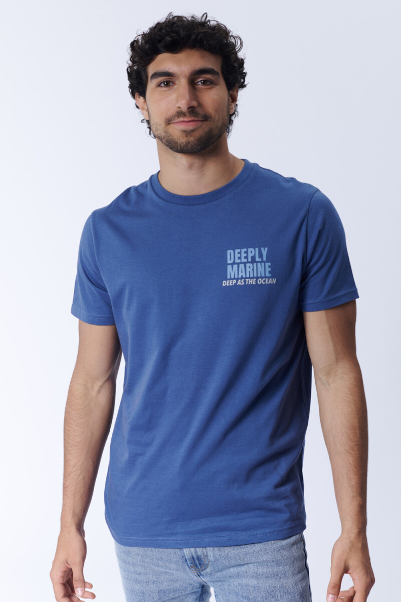 Remera estampa Olas Azul Medio