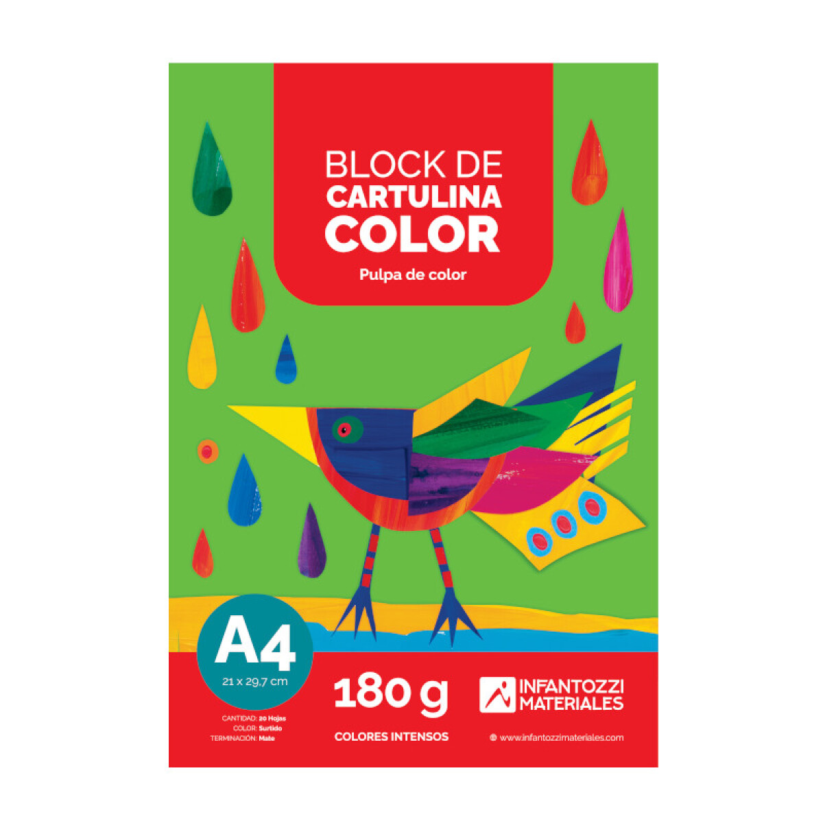 Block Cartulina Color - 180g - A4 