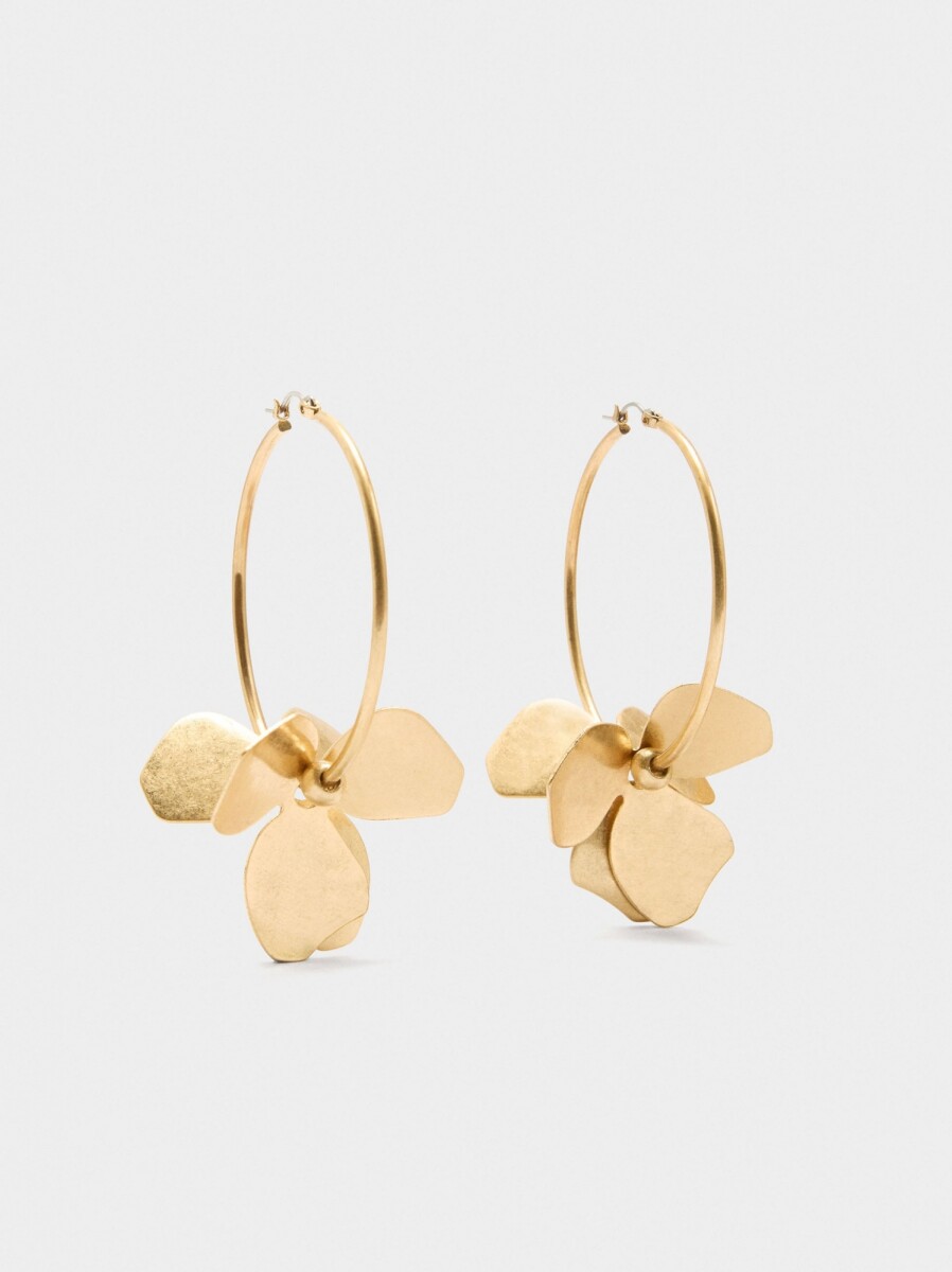 Aros Con Flor - dorado 