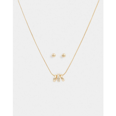 Set De Cadena Y Aros Bañado En Oro Dorado