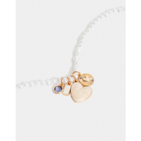 Collar Corto De Perlas Multidijes Dorado