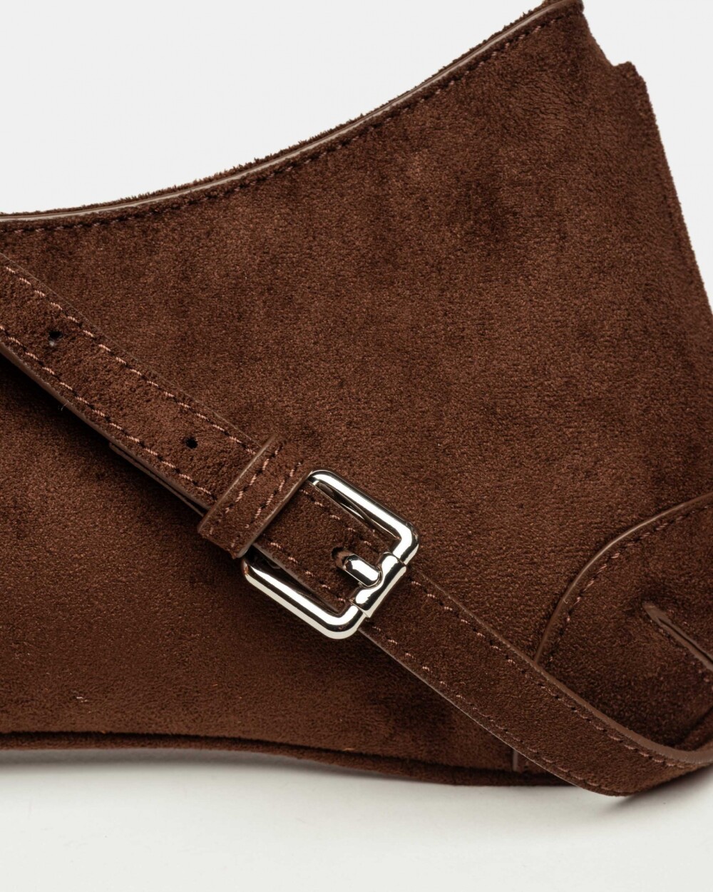 Cartera al hombro Liam Oxido efecto gamuza Chocolate