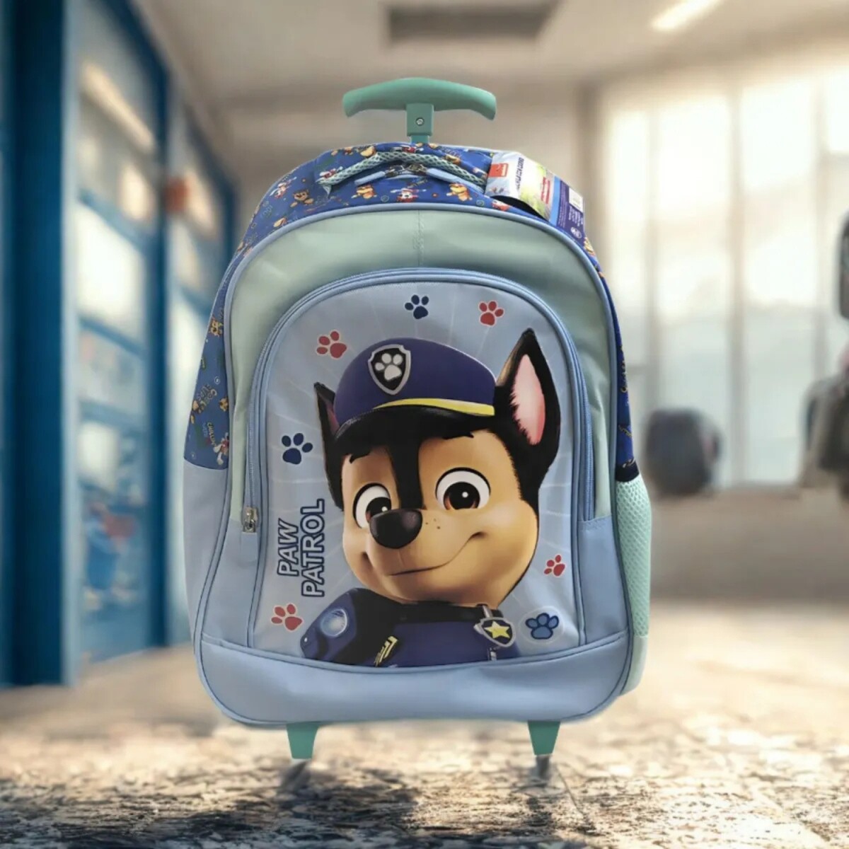 Mochila Nickelodeon 3D Con Carro 40x30x14 - Menta 