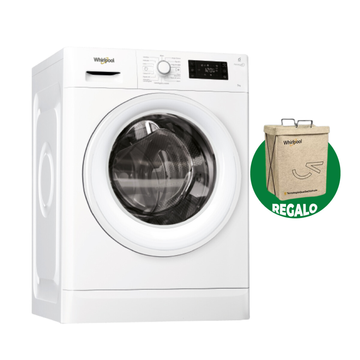 Lavarropas Automática Whirlpool 9 kg Fresh Care WLF902B Carga Frontal 