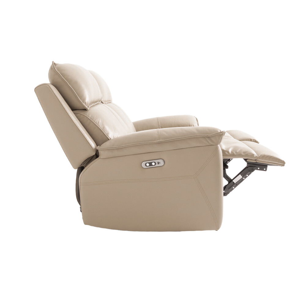 RECLINER ELÉCTRICO 2 CUERPOS CUERO-Y-SIMIL-CUERO MARRON JOSHUA TAUPE