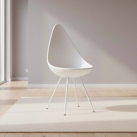 SILLA DE COMEDOR PP-Y-METAL BLANCO DROP