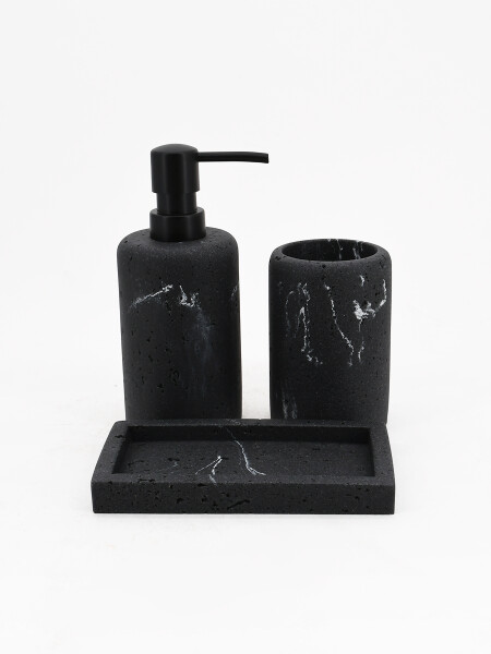 BAÑO SET 3 PCS RESINA NEGRO