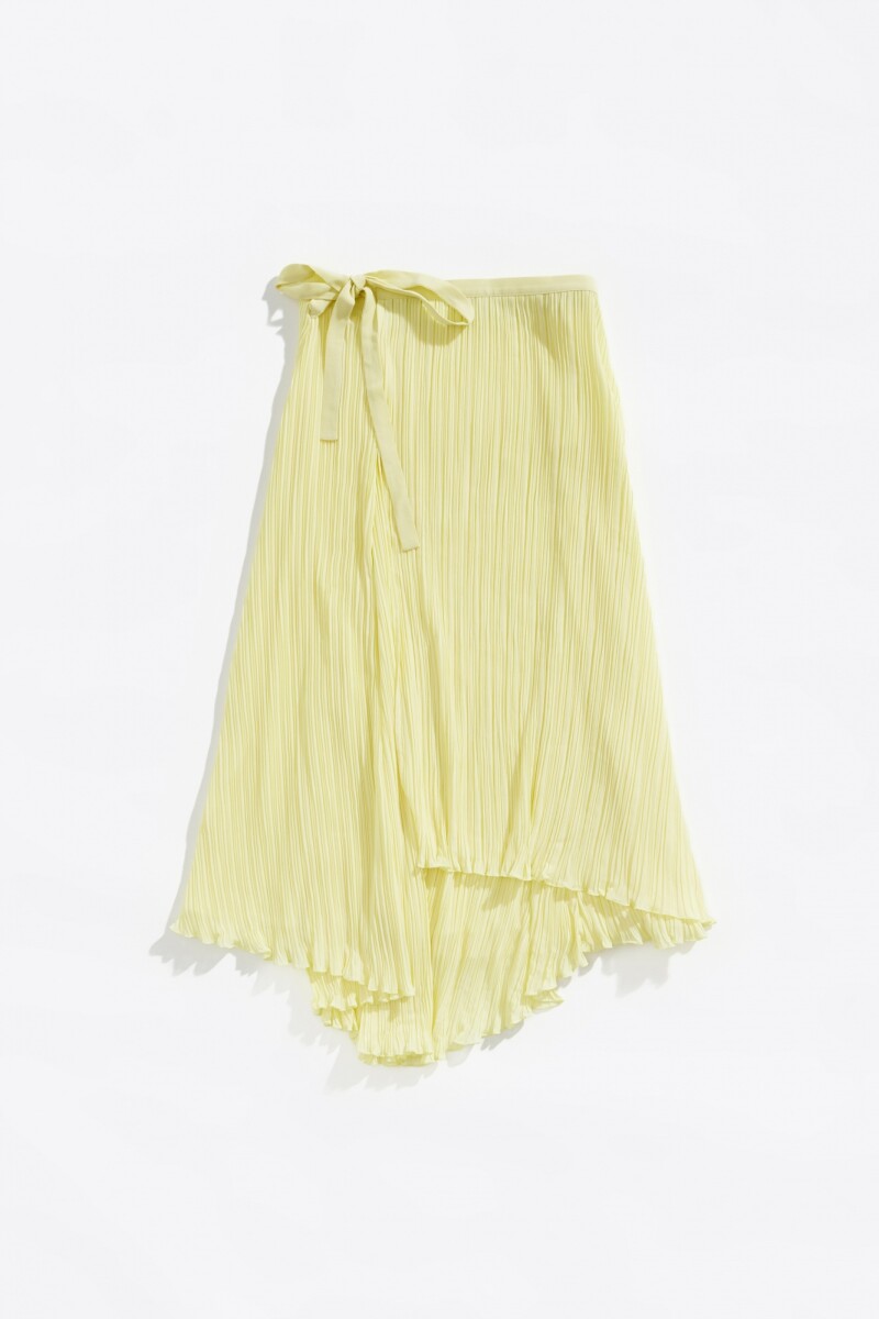 FALDA MIDI PLISADA Amarillo